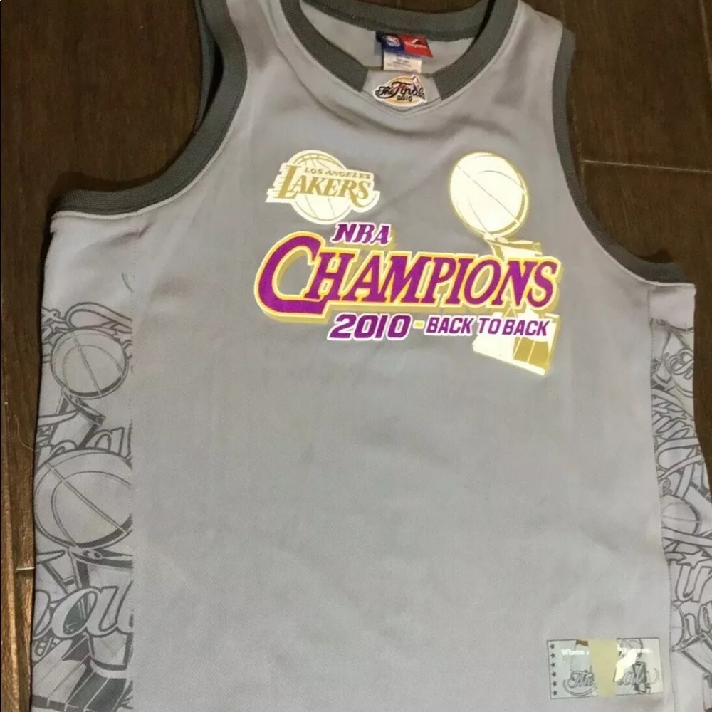 LAKERS 2010 FINALS Majestic FISHER Jersey L 14-16